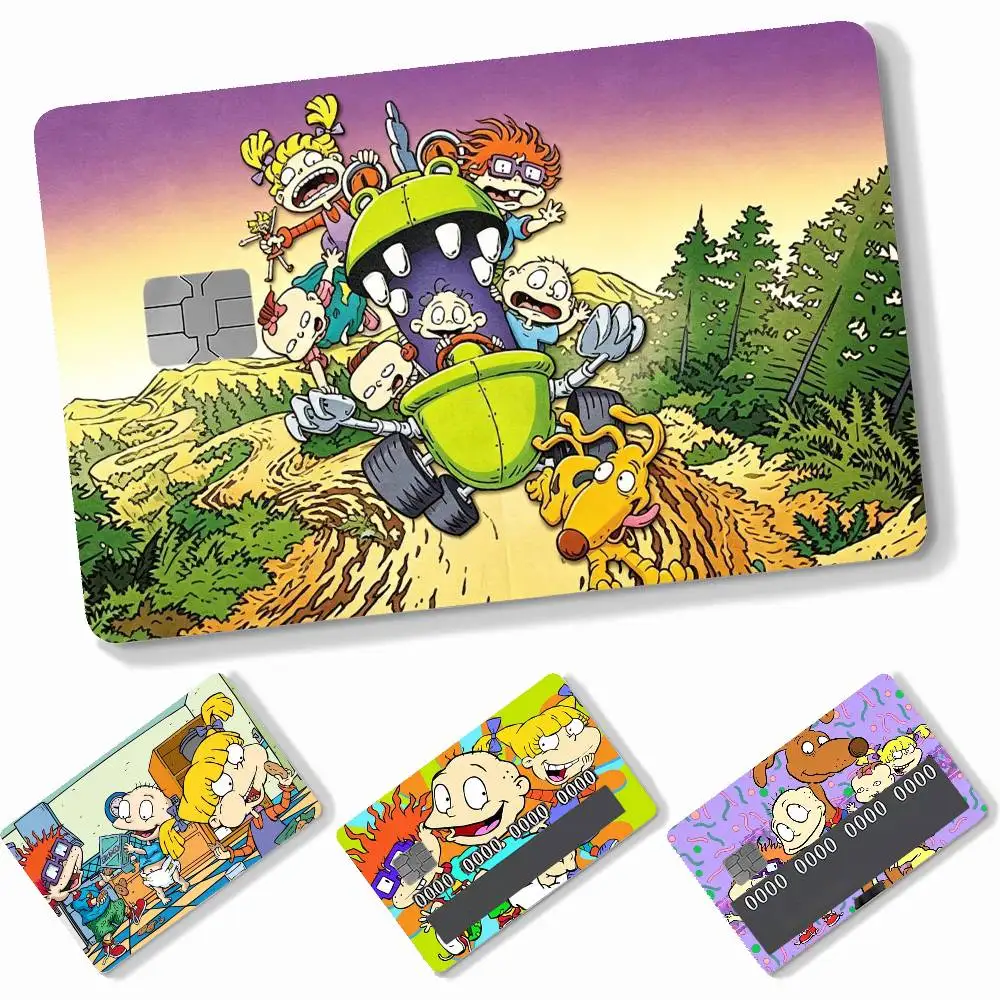 R-Rugrats Creative  4pcs Credit Card Skin Stickers Suitable for Bank  Transit Pass Decorative Cover