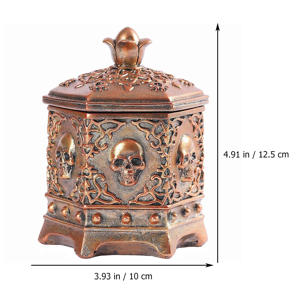 Resin Jewelry Cases Organizer for Home Storage Decorative Boxes Skull Holder Style Decoration