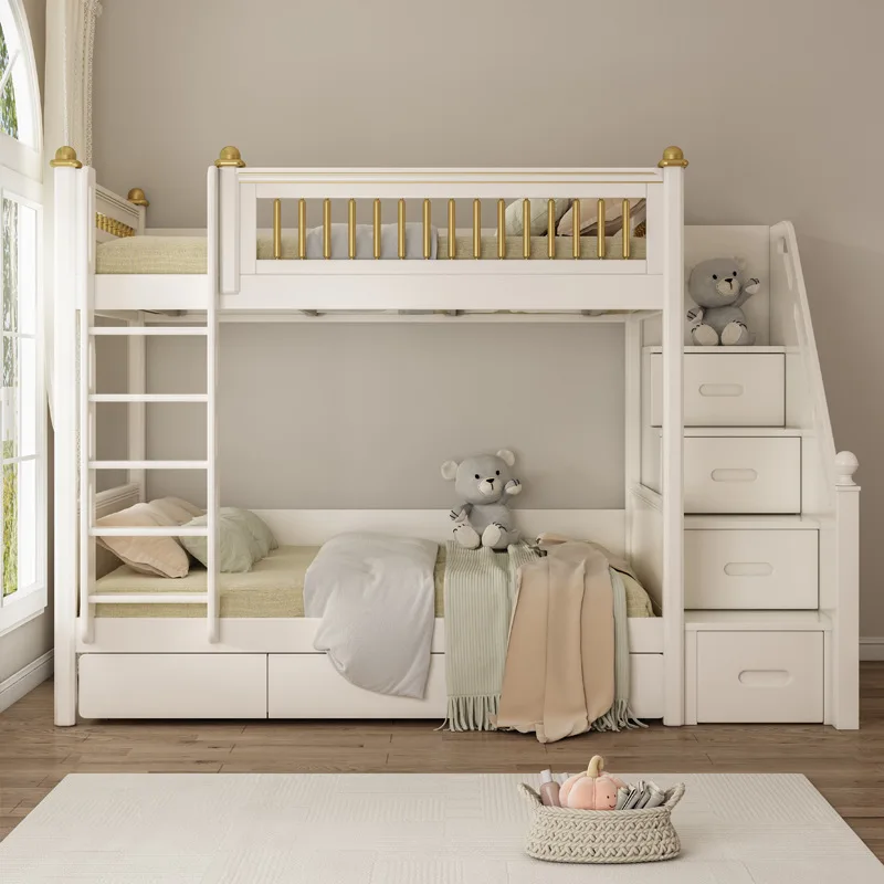 Noble children's bed Mother and child bed Solid wood upper and lower beds Boys up and down with the same width Children's