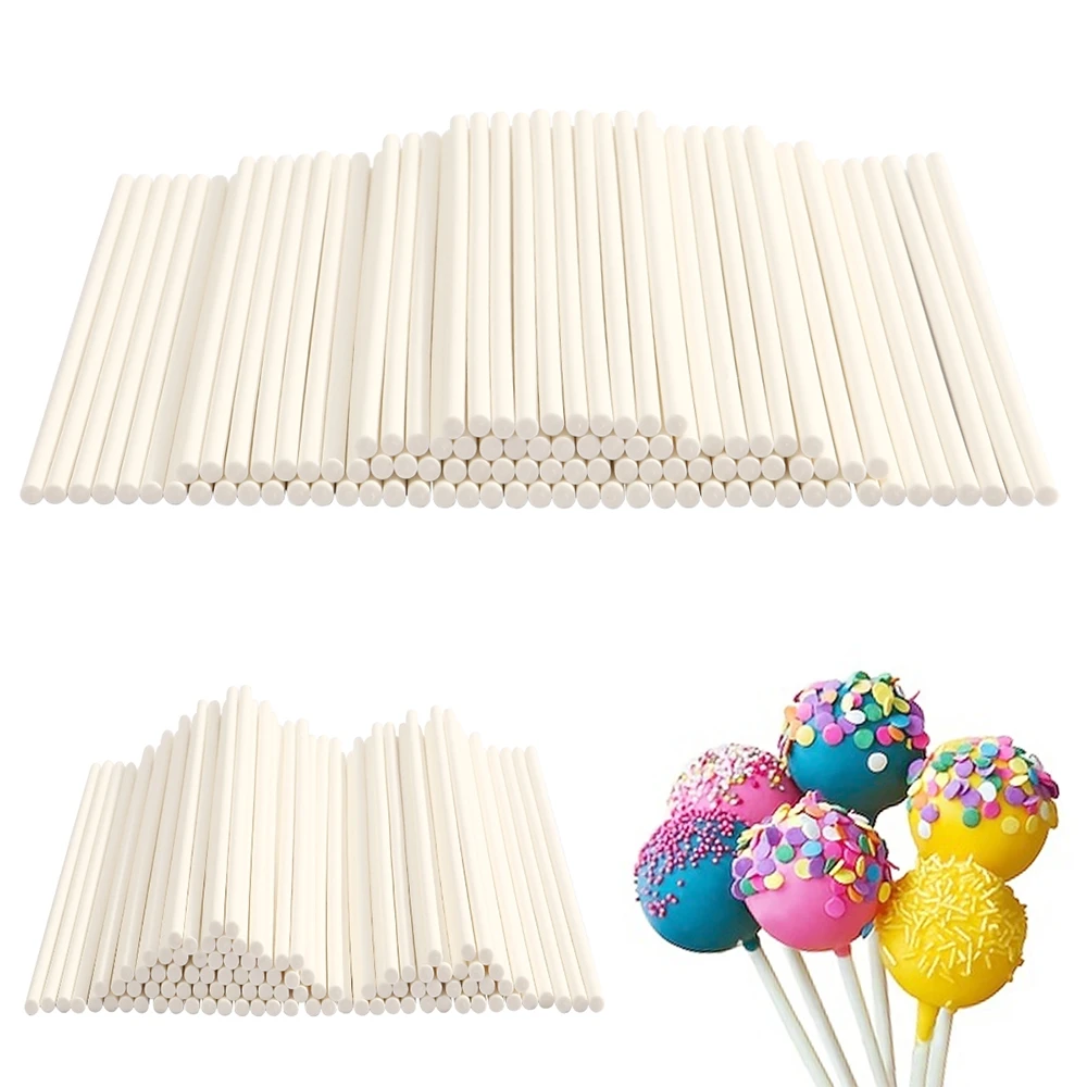 100Pcs/Pack DIY White Lollipop Sticks,Disposable Paper Cake Sticks,Suitable For Cakes, Lollipops, Hard Candy, Candy Decor