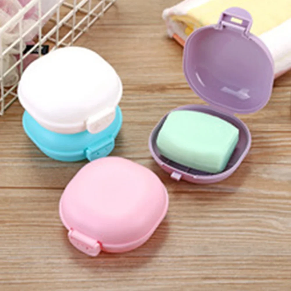 Bathroom Soap Case Mini Soap Box With Lid Portable Storage Dish Home Shower Drain Soap Holder Container Tray Cover Travel Hiking