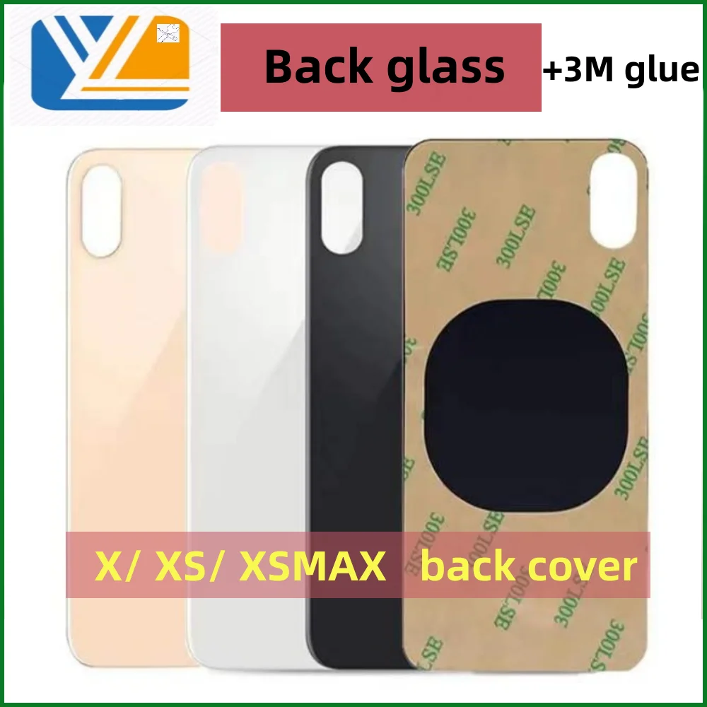 10Pcs For iPhone Back Cover Replacement X 11 12 13 14 Pro Max Case Large Camera Hole Rear Battery Glass Cover+3M glue 14 Plus