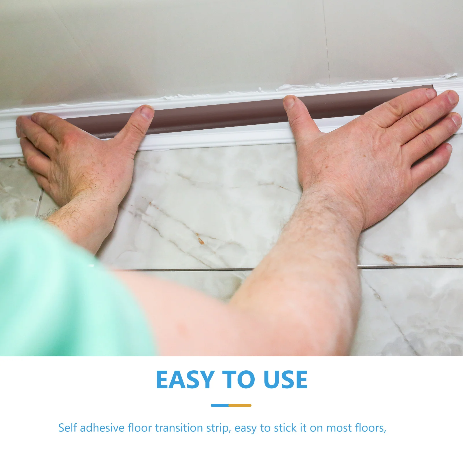 شريط انتقال أرضي بطول 10 أمتار، حواف مرنة من مادة PVC ذاتية اللصق لحماية حافة السجاد من بلاط الفينيل الصلب #4