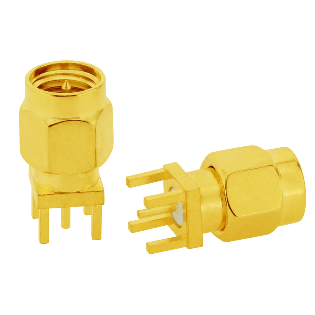 1pc SMA Male Plug RF Coax Connector Vertical PCB Mount Straight Goldplated Wire Terminal Wholesale Fast Shipping