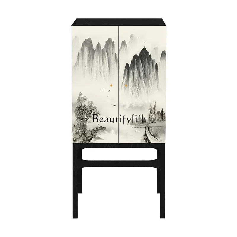 

lNew Chinese Ink Painting Customized Hallway Storage Storage Multi-Functional Storage Cabinet High-End Entry Lux