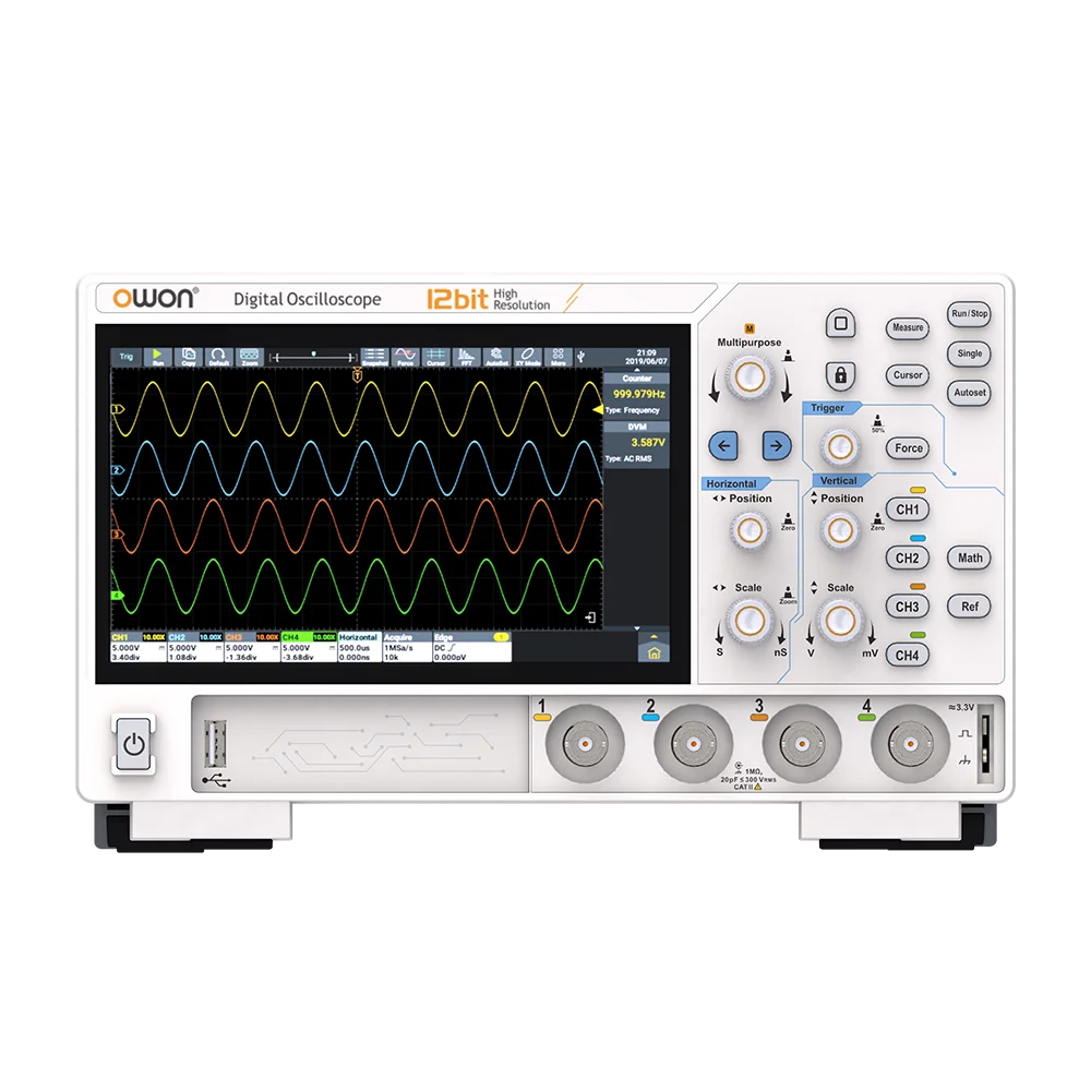 Digital Oscilloscope ADS814A 100MHz Bandwidth 4 Channel Oscilloscope with 1.25GSa/s Sample Rate 12bits Vertical Resolution