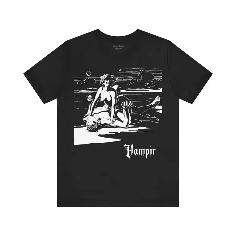 Vampir, Ernst Stohr Art, Vampire Shirt, Creepy T-shirt, Spooky Goth Tshirt, Female Vampyre, Dracula T shirt, Gothic Unisex Short