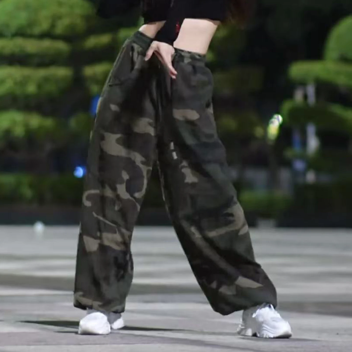 pantalones-de-baile-cuadrados-de-color-verde-militar-para-primavera-y-verano-pantalones-holgados-de-moda-para-mujer-con-cintura-elastica-ropa-de-trabajo-informal-pierna-recta-a-la-moda
