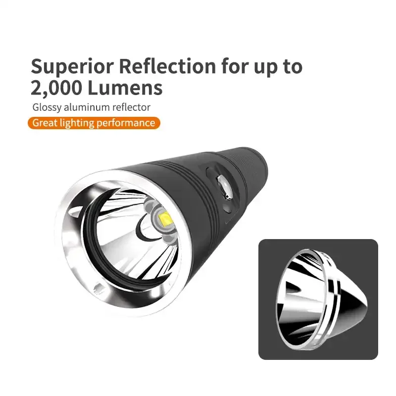 ARCHON V10P 2000Lumen Recharge Diving Flashlight LED Flashlights Diving Torch Underwater Dive Light Fill Light Strobe Lamp