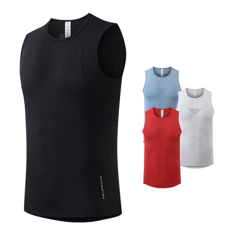 Camisetas sin mangas para correr para hombre, chaleco de malla para entrenamiento al aire libre, ropa deportiva para gimnasio, ropa interior para