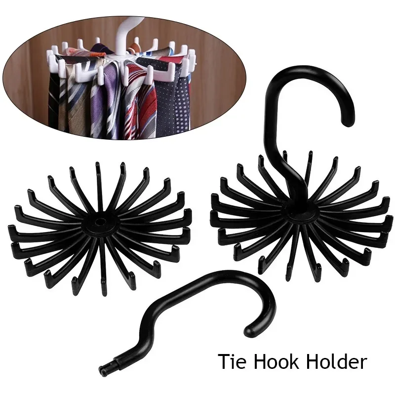 20 Claw 360 Degree Rotatable Tie Rack Scarf Organizer Silk Scarf Hanger Multifunctional Storage Rack Belt Holder Accessories