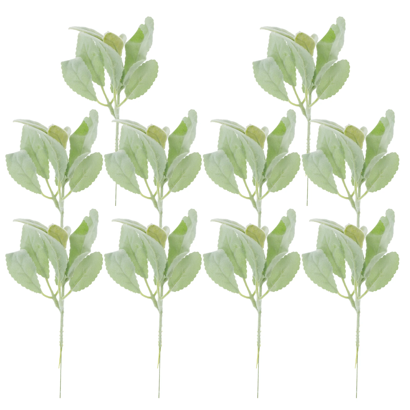 

10pcs Simulated Rabbit Ear Leaves Artificial Greenery Stems Fake Plant Floral Decoration Outdoor Garden Party Layout DIY