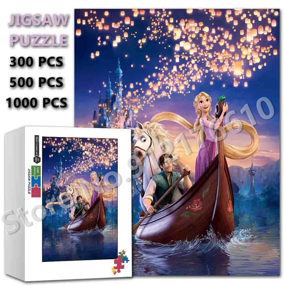 

Disney Decompress Educational Puzzle Jigsaw Tangled Rapunzel 1000 Pcs for Adult Disney Princess Wooden Puzzle Family Toys Gifts