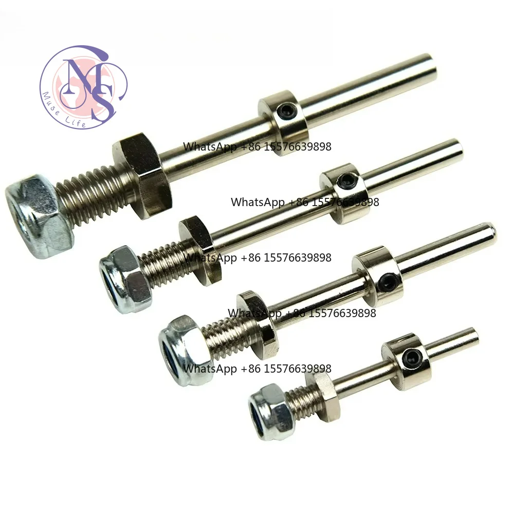 1Pair Steel Wheel Axle Shaft with Stop Nuts, 3/4/5mm Dia M5/M6/M8 Thread, RC Airplane Landing Gear Part