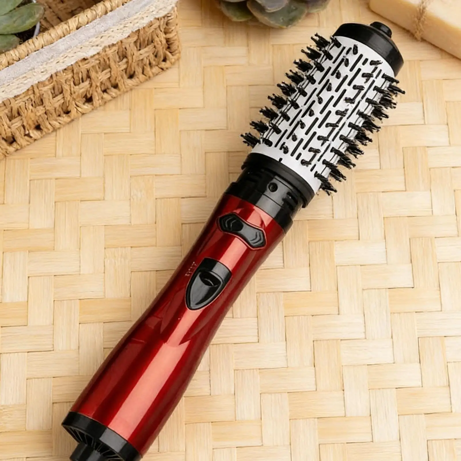 Hot Air Styler 3 Levels Heating Curling Styler Negative Ionic Rotating Hair Dryer Brush for Women Straightening Curling