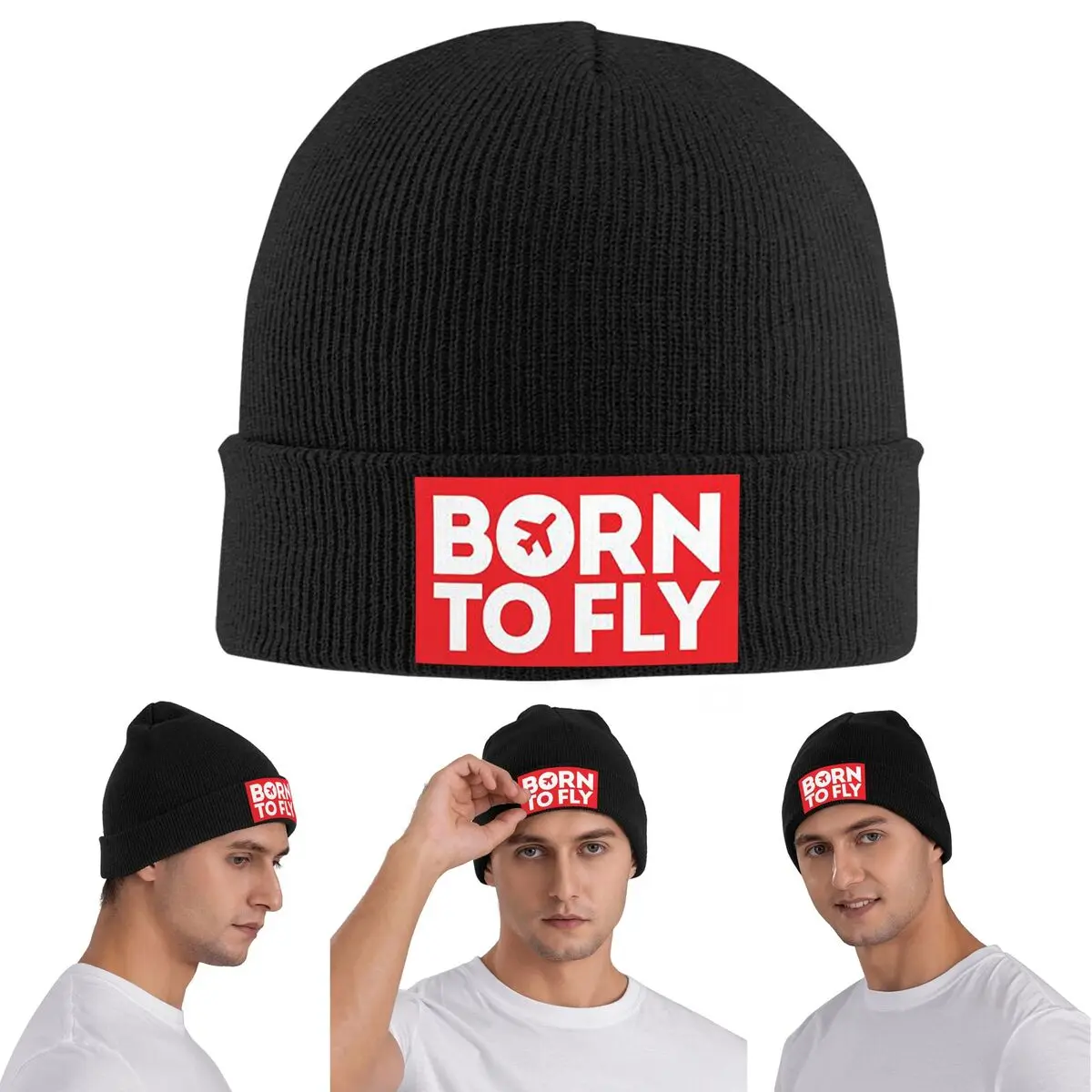 

Born To Fly Flight Pilot Aviator Теплая вязаная шапка Зимняя вязаная шапка Skullies Шапочки Хип-хоп Шапки для унисекс
