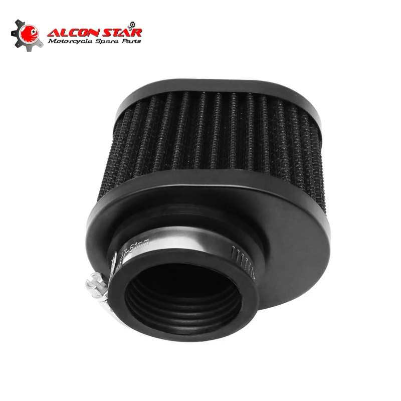 Alconstar-50mm 55mm 60mm Motorcycle Iron Plating Air Filter Intake Replacement Filter Washable Reusable High Flow Air Filter