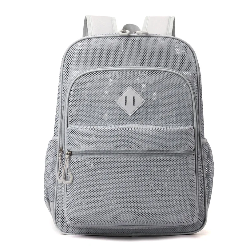 

Casual and simple student mesh computer backpack with large capacity mesh fabric storage bag