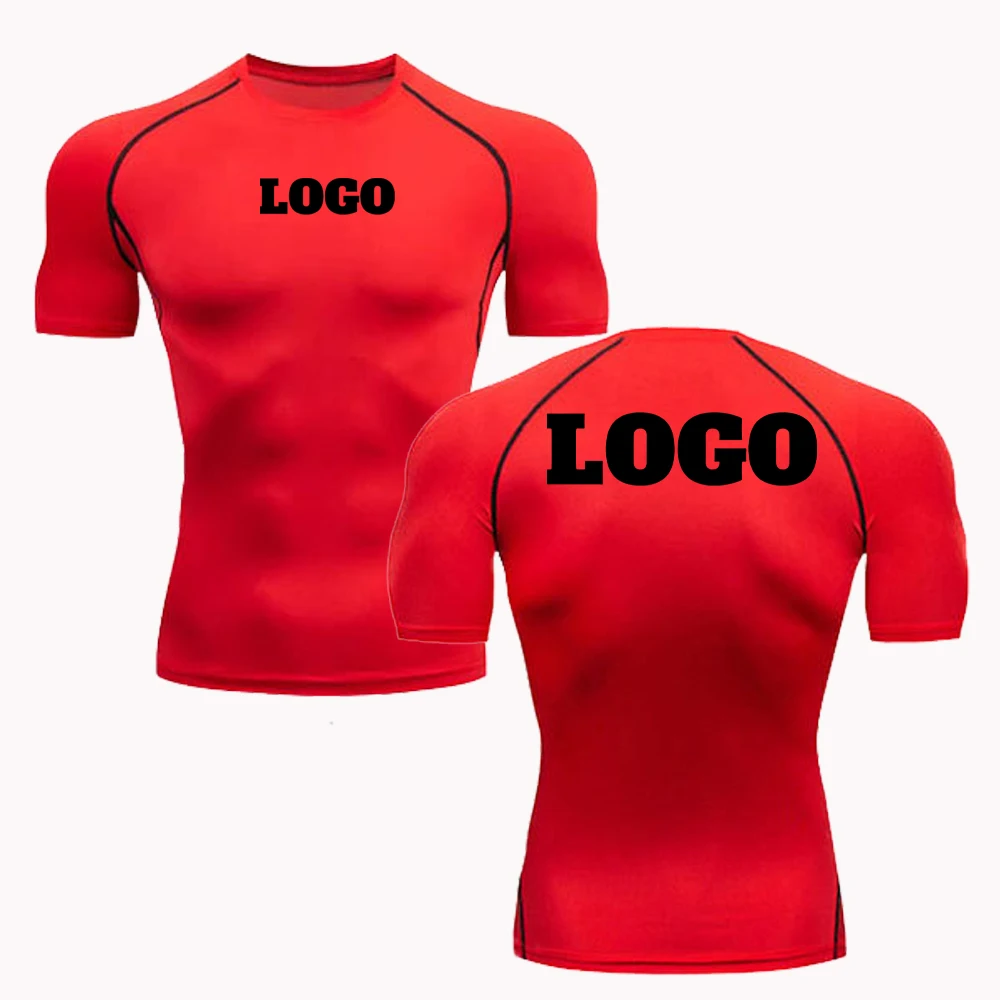 2024 Custom Compression Shirts Your OWN Logo Tops Men Printed Personalized Tshirts Sports Jogging Workout Gym Quick Dry Tshirt