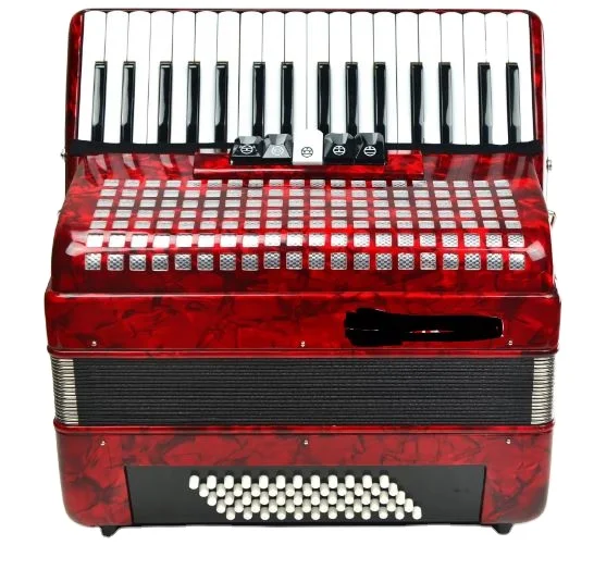 34-Key 60-Bass Diatonic and Chromatic Accordion 5-Variable Keyboard Wood Material for Students' Training