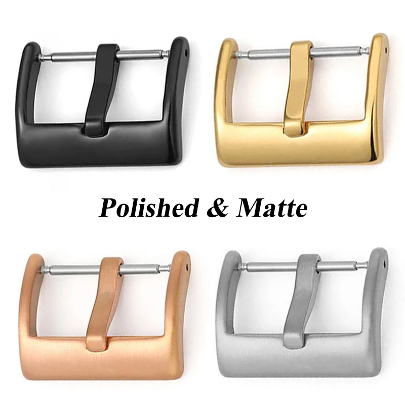 16mm 18mm 20mm 22mm 24mm Stainless Steel Watch Buckle Matte Polished Pin Clasp Black Gold Silver Rosegold Buckle Accessories