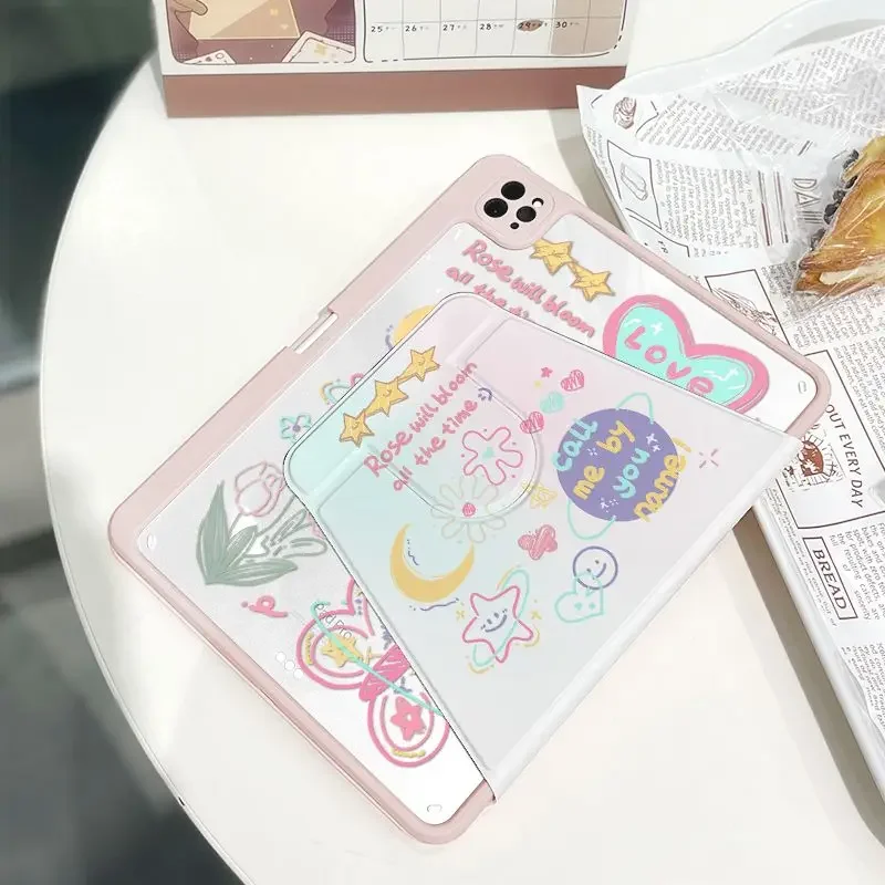 Colorful Cartoon Ipad Case for Ipad Pro 10.5 11 Inch Tri-fold with Pen Slot Case Ipad 7th 8th Air 4th 5th 10.2inch Tablet Case