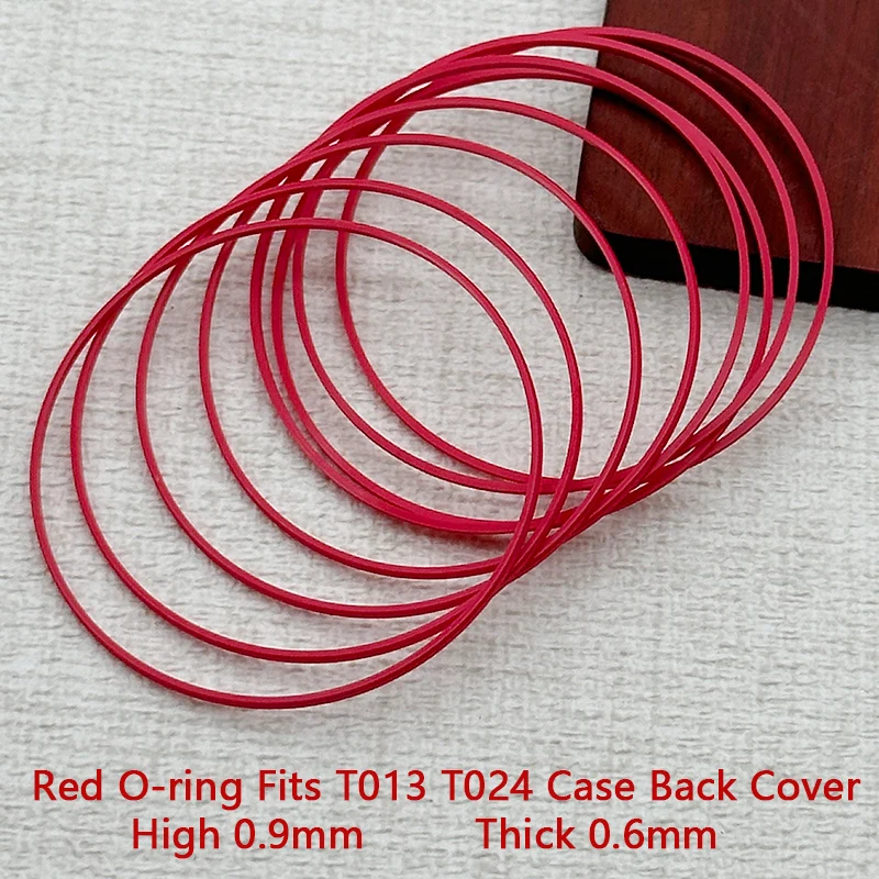 Custom Edition Watch Case Backs Red O-rings  25mm–40mm Fit T013 T024 T035 Case Backs Red Waterproof O-rings Replacement Parts