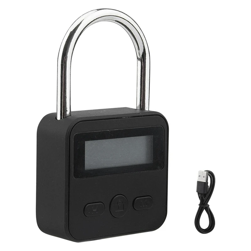 

Metal Timer Lock Black Alloy 99 Hours Max Timing LCD Display Multi-Function Electronic Timer Lock