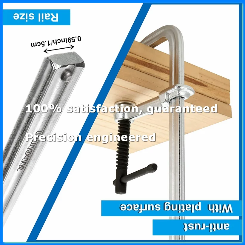 

2 Pack F Clamps 12 Inches Welding Clamps Steel Bar Clamp Heavy Duty Max Open 12-Inch, Throat Depth 3 Inch-A69M