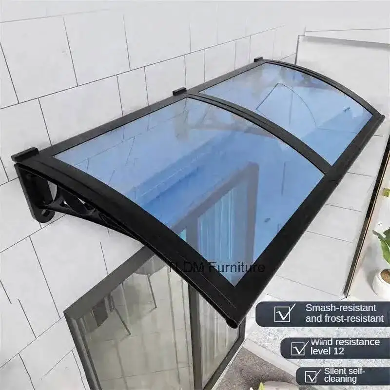 Balcony Window Aluminum Silent Rain Alloy Awning Bracket Outdoor Rainproof Gazebos Transparent Board Courtyard Shed Terrace