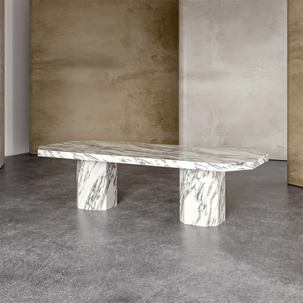 

S@ Customized Modern Arabescato White Marble Dining Table
