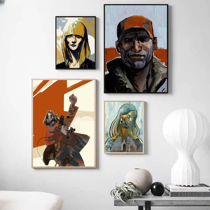 Disco Elysium Game Characters Abstract Portrait Canvas Painting Posters and Prints Wall Art Pictures for Living Room Home Decor