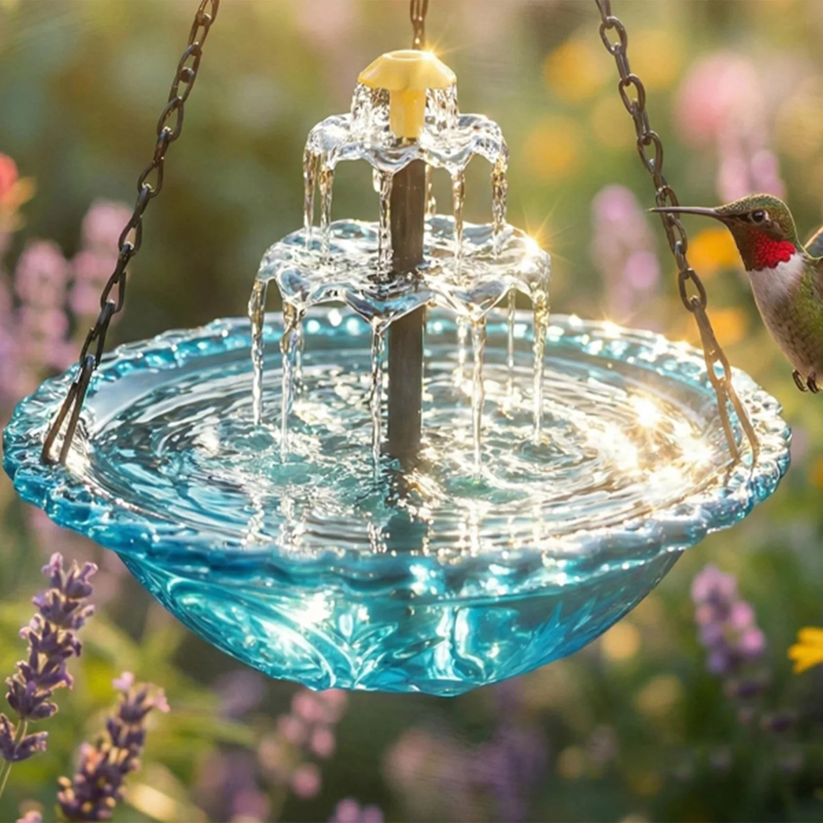New Flower Shaped Hanging Bird Feeder For Hummingbird Feeder Hanging Bird Bath Feeder Fountain For Garden Backyard Yard Farm
