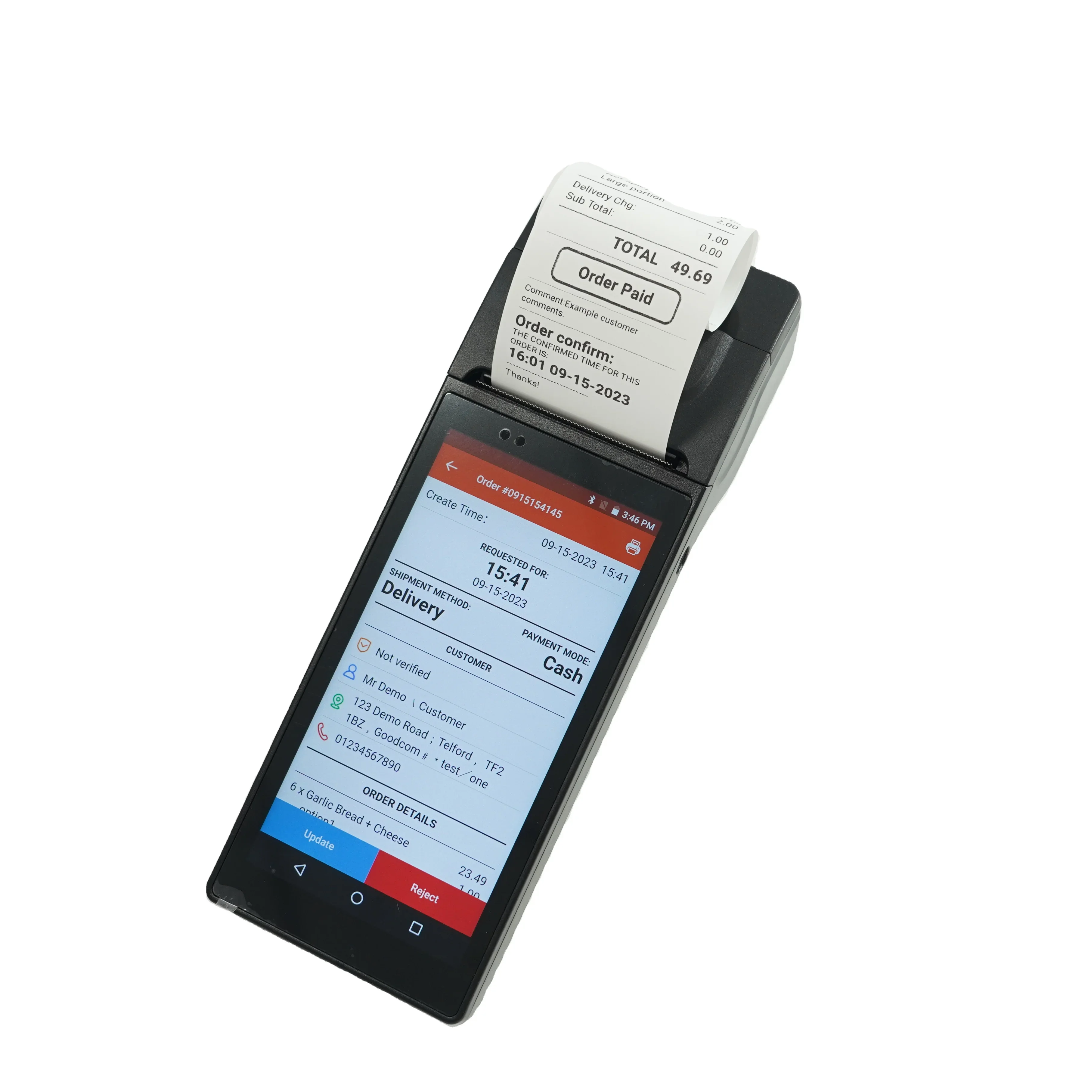 

Goodcom mobile Android POS Terminal with Printer for restaurant online ordering