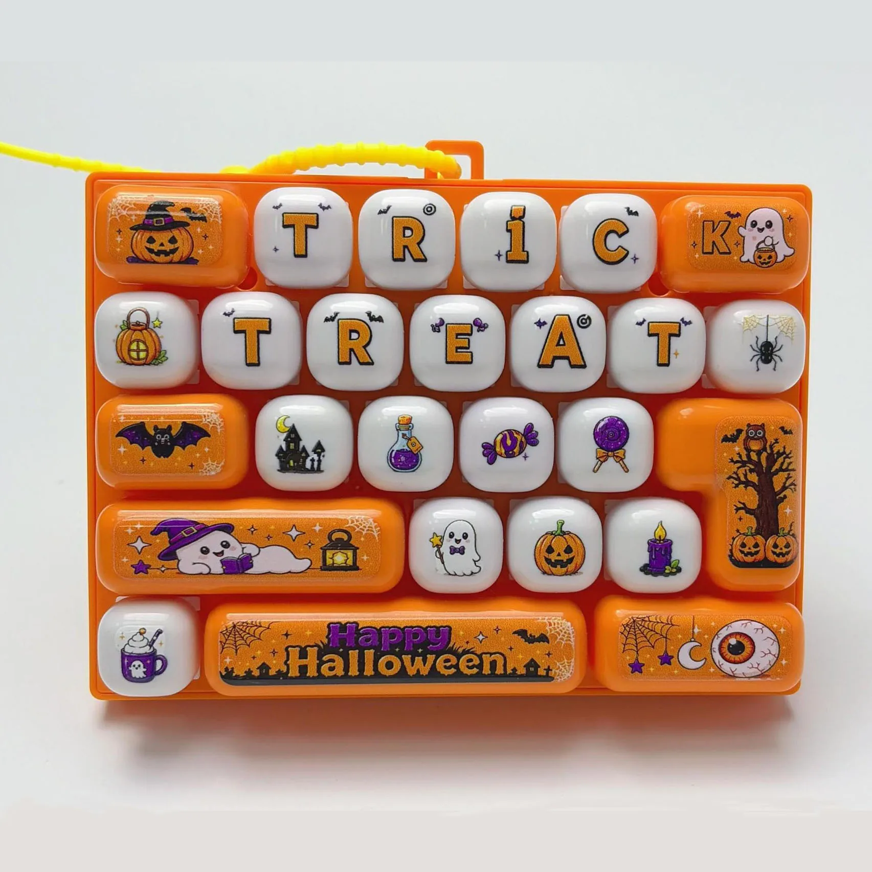 26Key Pressure Resistant Pumpkin Skull Keyboard Halloween Popular Pendants, Creative Mechanical Decompress Toys, For Adult Gifts