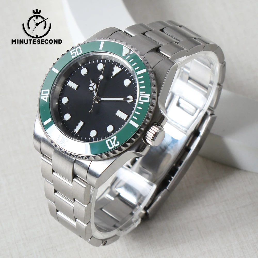 

MINUTESECOND NH35 Watch Automatic 40mm Men Business Sterile NH35 Dial NH35 Movement Ceramic Bezel Oyster Strap Sapphire Watch