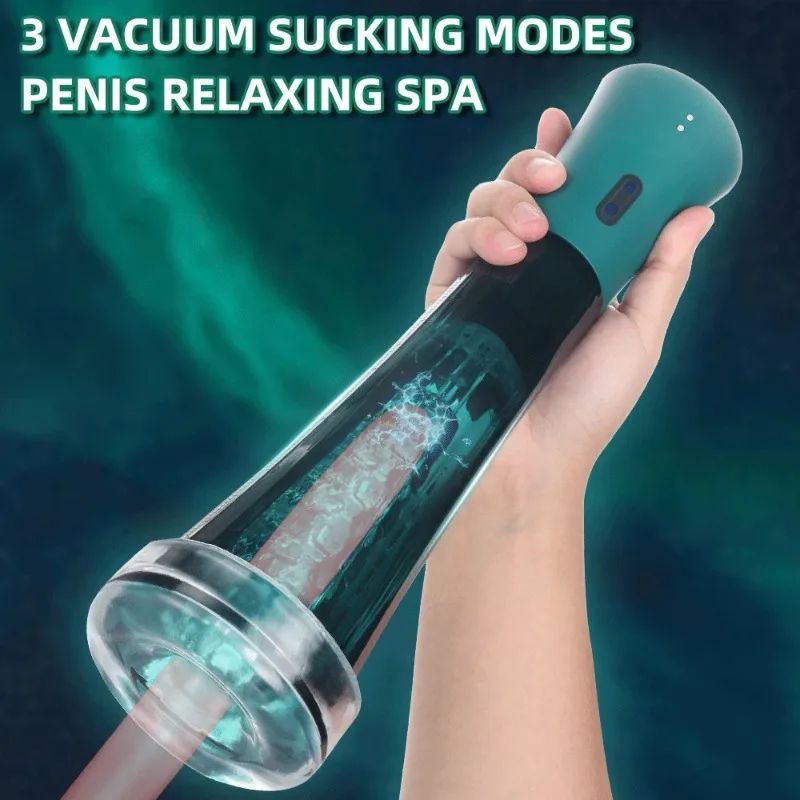 Male Masturbator Penis Pump Enlarger Sex Toys for Men Vacuum Suction Vibrating Glans Trainer Vibrating Adult Toys Pocket Pussy