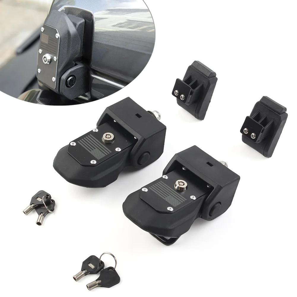 1Pair Black​ Auto Engine Lock Hood Latches Catch For Jeep Wrangler JL 2018-2023 For Gladiator JT 2018-2022 Car Accessories