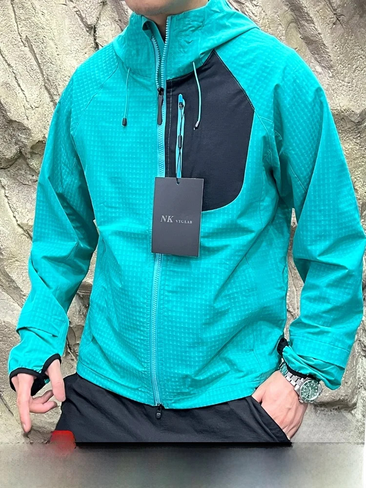 

Breathable Waterproof Jaet Men's Stand Fit Outdoor Sle Long Sve Zipper Closure Polyester Fabric UV Protection