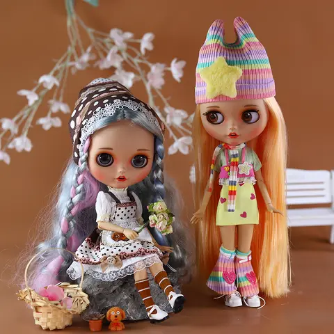 ICY DBS Blyth Doll Joint Body Brown Skin Dopamine Set Doll Countryside Style Set DIY SD Gift Toy