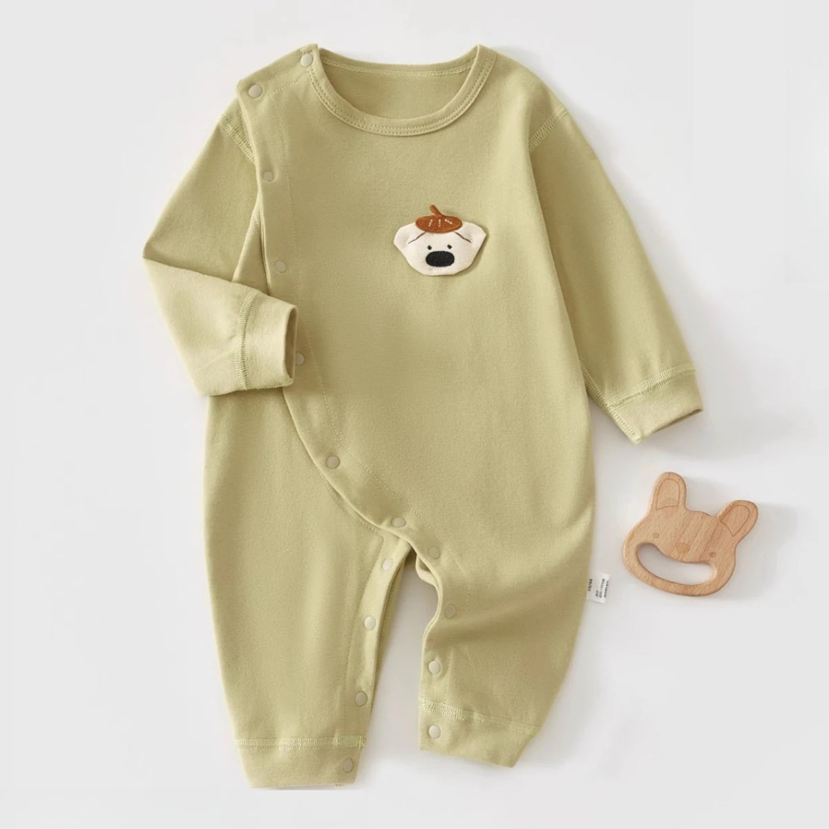Newborn Pure Cotton Breathable Jumpsuit 0-18M Baby Boy Girl Spring Fall Daily Wear Knit Romper Kid Casual Snap Closure One-piece