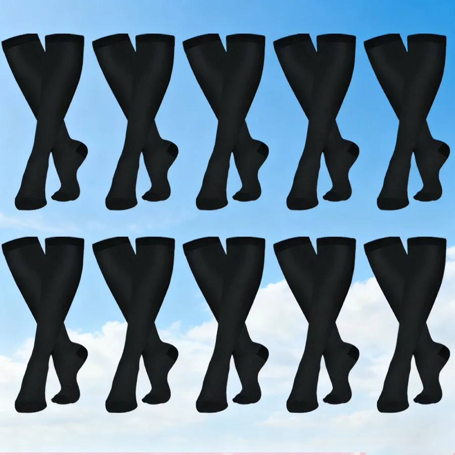 

10 pairs copper compression socks for men and women for running and traveling for nurses and pregnant women mid-calf design