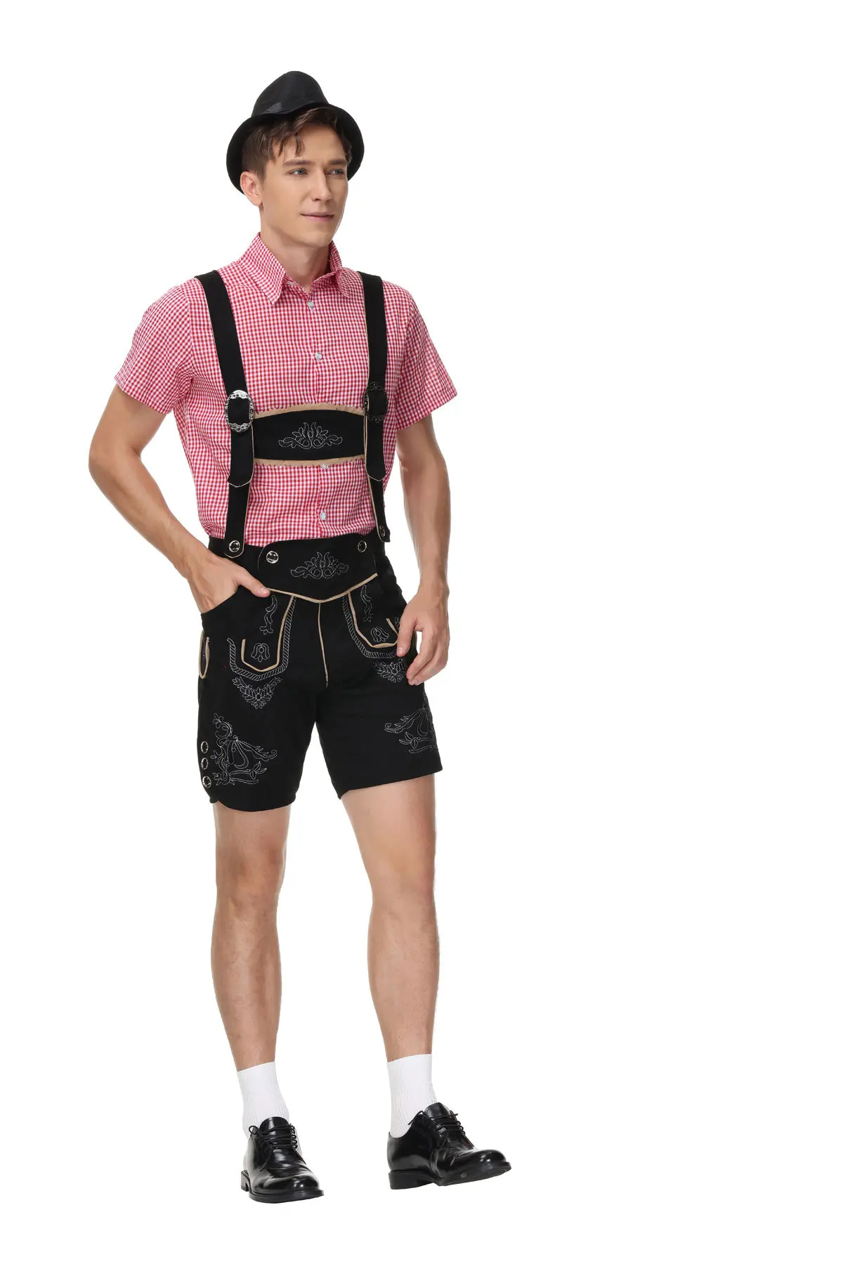 German Oktoberfest Costumes Hat Suspenders Set Munich Bavarian Beer Costumes Cosplay Halloween Carnival Party Costumes