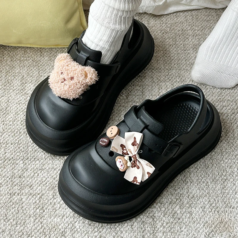 UTUNE 6.5 سنتيمتر ارتفاع الصيف صندل نسائي قباقيب مسطحة مع لطيف القط الصيد حذاء السحر إيفا لينة ومريحة تصميم حزام الظهر