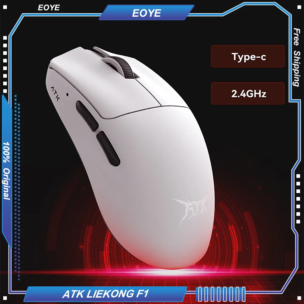 ATK LIEKONG F1 Series Dual Mode 8Khz Mouse Lightweight PAW3950 Nordic52840 HUB Web Driver Smartspeed Wireless 2.0