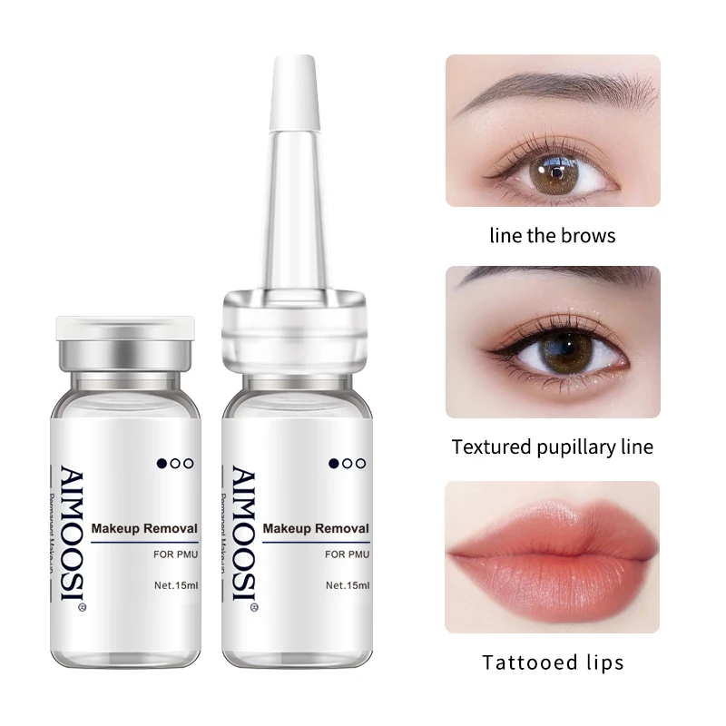 AIMOOSI 15ml Makeup Removal Fluid for Semi Permanent Makeup Tattoo Corrected Diluted Eyebrows Eyeliner Lip Color Free Shiping