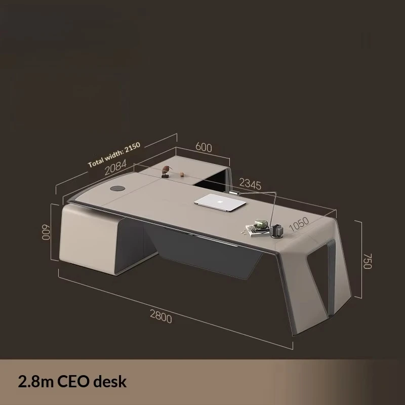 cl-FALVLITE High-End Boss Desk Modern Light Luxury PVC Material Large-Class Office Table for Manager's Use*