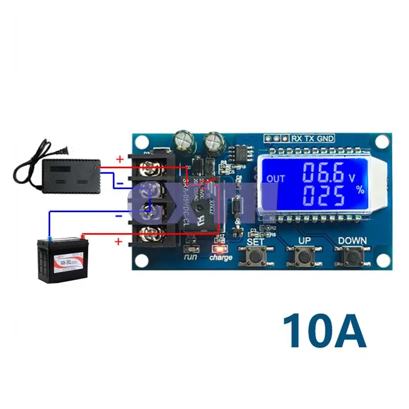 10A 30A 6-60V Lead-Acid Lithium Battery Charger Control Module Automatic charging control Overcharge Protection Board 12V 24V