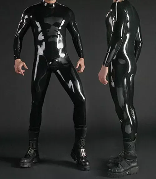 Hot Sale Latex Rubber Catsuit Schwarz Gummi Cosplay Cool Bodysuit Party Suit