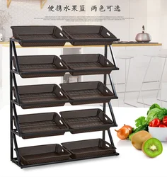 Supermarket fruit and vegetable shelf display shelf storage shelf creative multi-layer vegetable shelf commercial convenience s